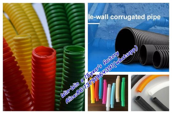 PP PE PVC Pipe Making Machine Production Line Single or Double Screw Corrugated Pipe Extrusion Line