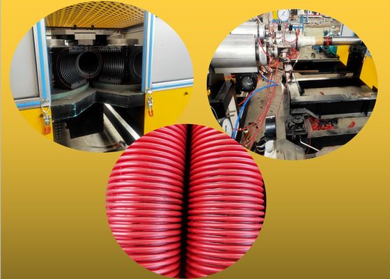 PVC HDPE PP Double Wall Spiral Corrugated Pipe Extruder