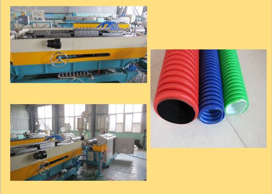 Double Wall PVC 750kg/H Corrugated Sewage Pipe Extruder