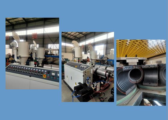 Integral 100kw 12m/Min Corrugated Drain Pipe Extruder